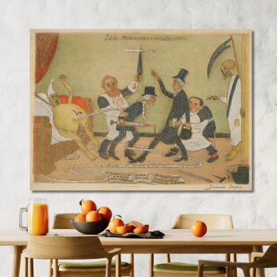 The Bad Doctors James Ensor jen90 canvas print 