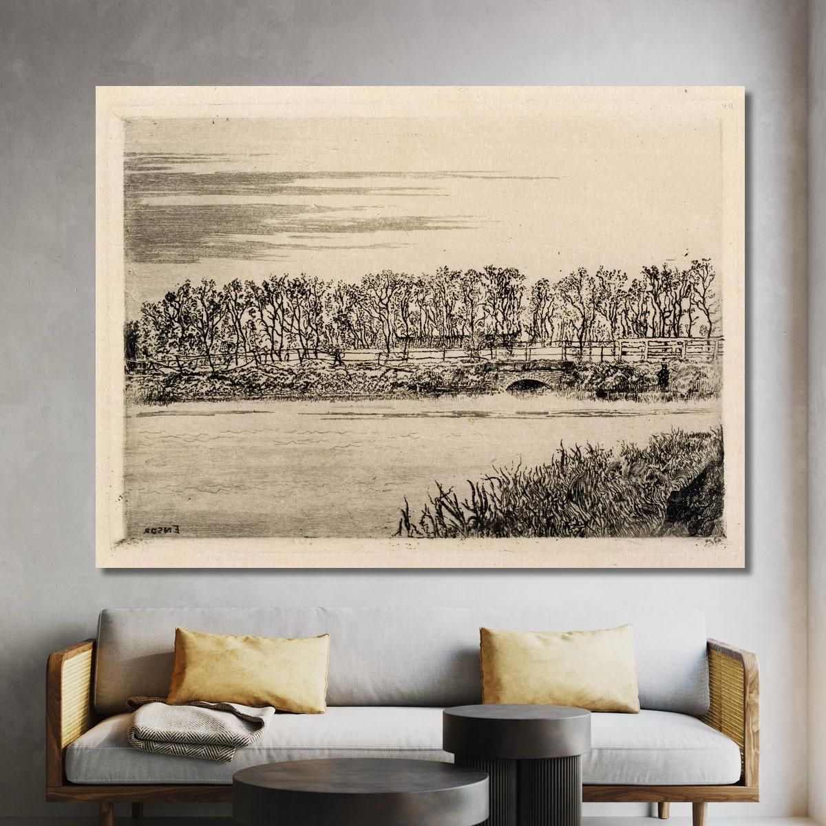 The Bridge In The Wood At Ostend James Ensor jen94 canvas print 