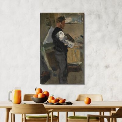 Willy Finch In The Studio James Ensor jen118 canvas print 