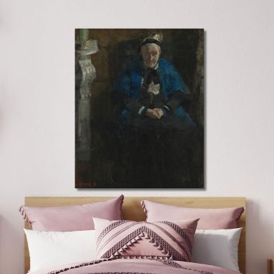 Woman With Blue Shawl James Ensor jen119 canvas print 
