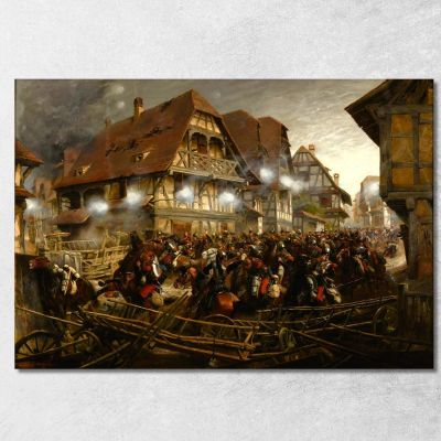 Charge Of The 9Th Regiment Of Cuirassiers In The Village Of Morsbronn Jean-Baptiste Édouard Detaille jbd9 canvas print 