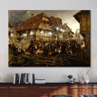 Charge Of The 9Th Regiment Of Cuirassiers In The Village Of Morsbronn Jean-Baptiste Édouard Detaille jbd9 canvas print 