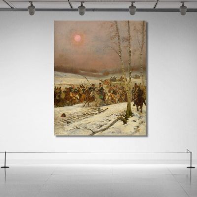 Cossacks Attacked By The Guard Of Honor During Napoleon'S Russian Campaign Jean-Baptiste Édouard Detaille jbd13 canvas print 