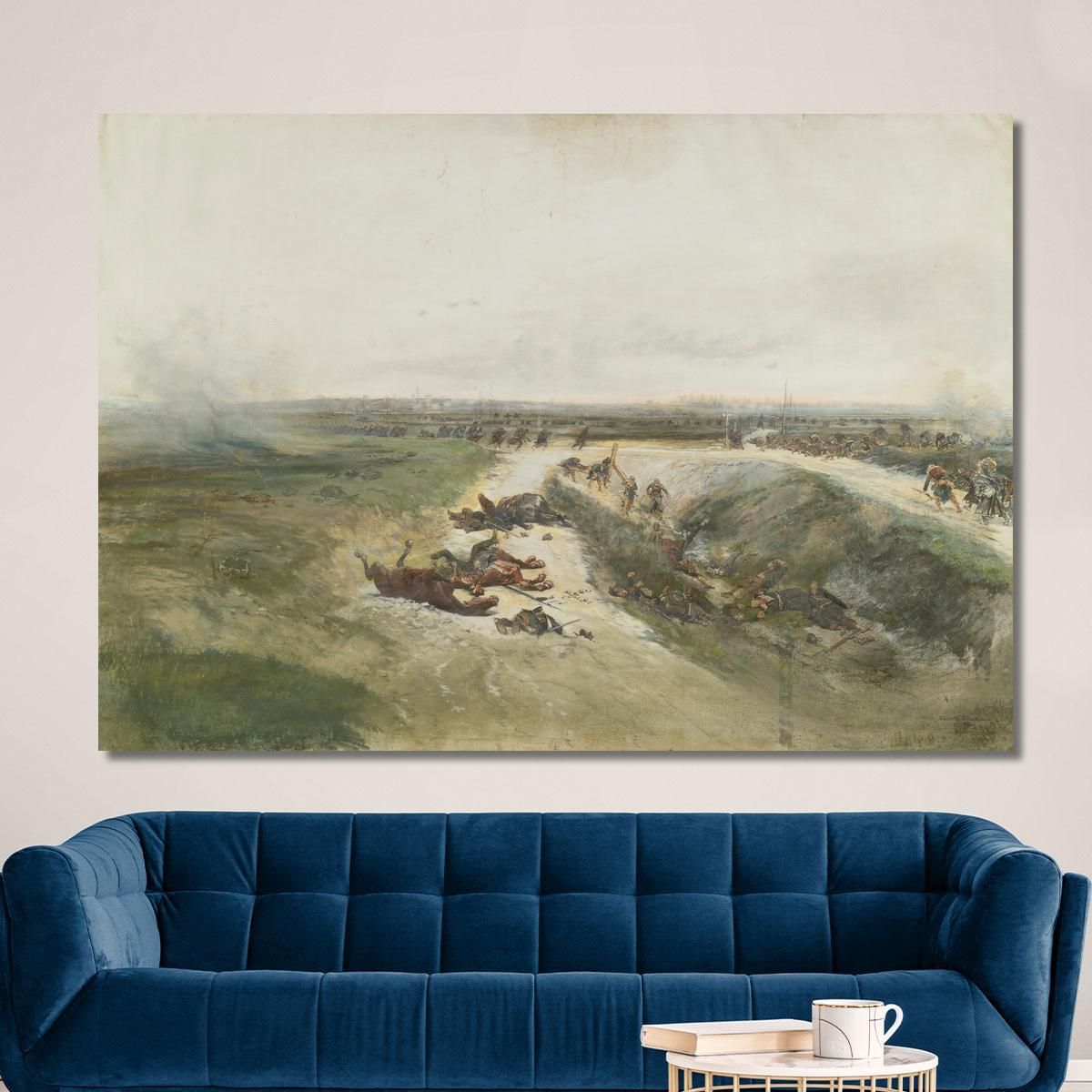 A Military Offensive: A Study For The Panorama Of The Battle Of Champigny Jean-Baptiste Édouard Detaille jbd32 canvas print 