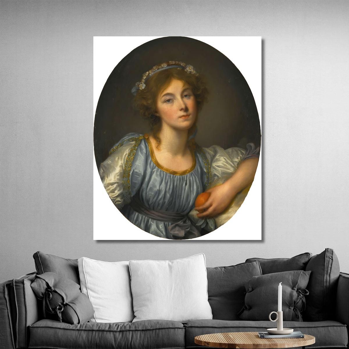 A Young Girl Holding An Orange Jean-Baptiste Greuze jbg4 canvas print 
