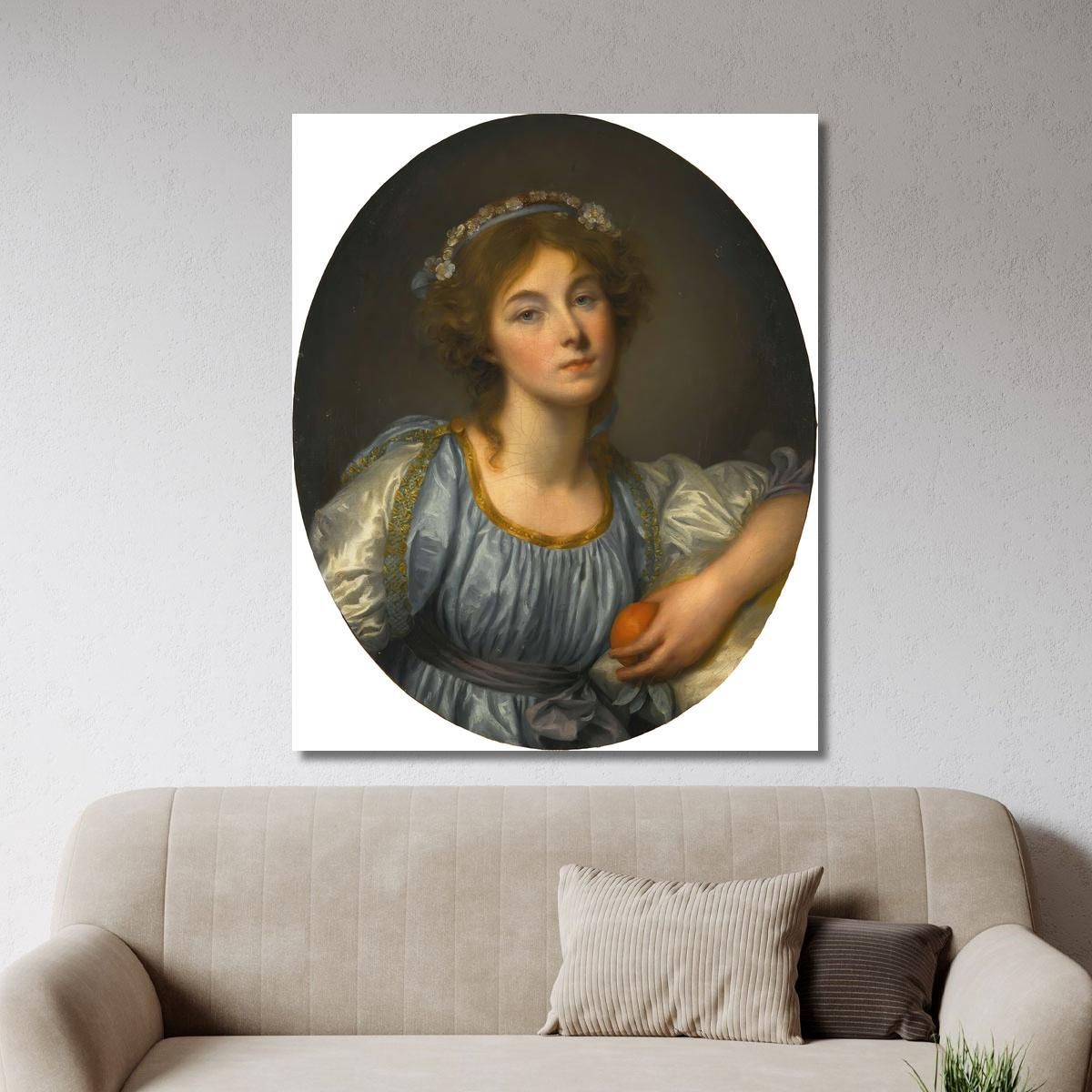 A Young Girl Holding An Orange Jean-Baptiste Greuze jbg4 canvas print 