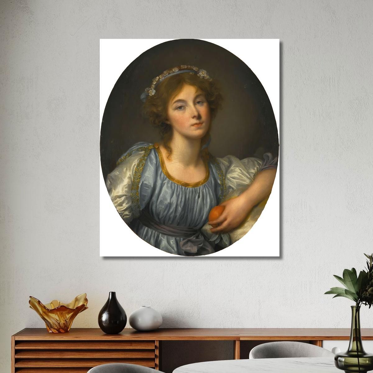 A Young Girl Holding An Orange Jean-Baptiste Greuze jbg4 canvas print 