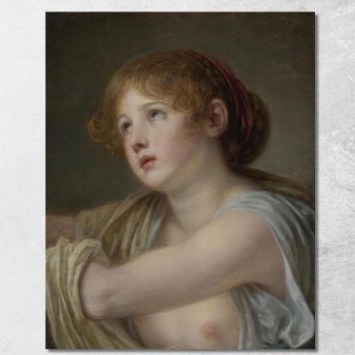 Bust Of A Young Woman Jean-Baptiste Greuze jbg13 canvas print 