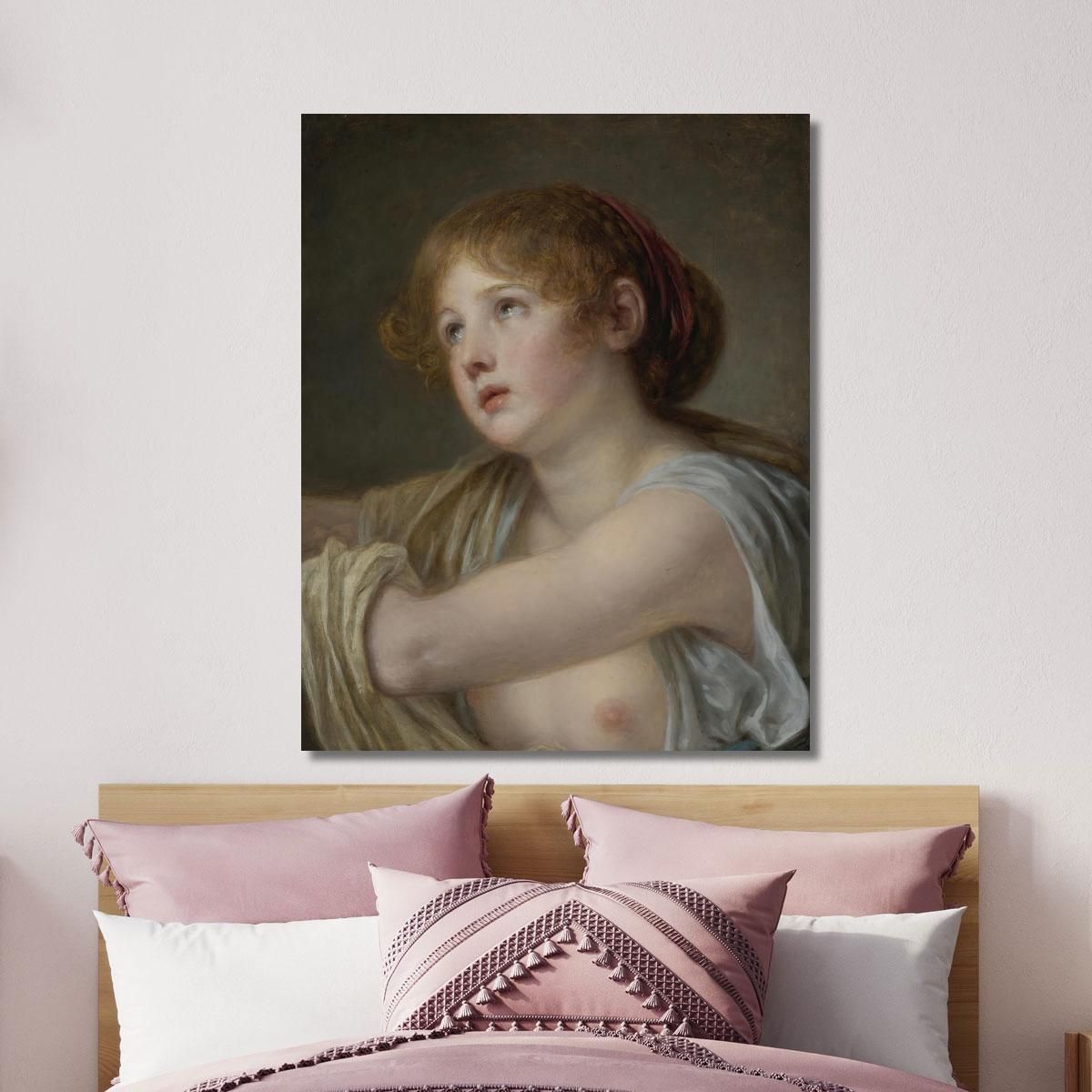 Bust Of A Young Woman Jean-Baptiste Greuze jbg13 canvas print 