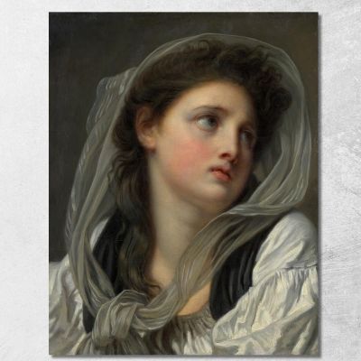 Head Of A Young Woman Jean-Baptiste Greuze jbg26 canvas print 