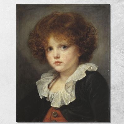 Little Boy In A Red Waistcoat Jean-Baptiste Greuze jbg38 canvas print 