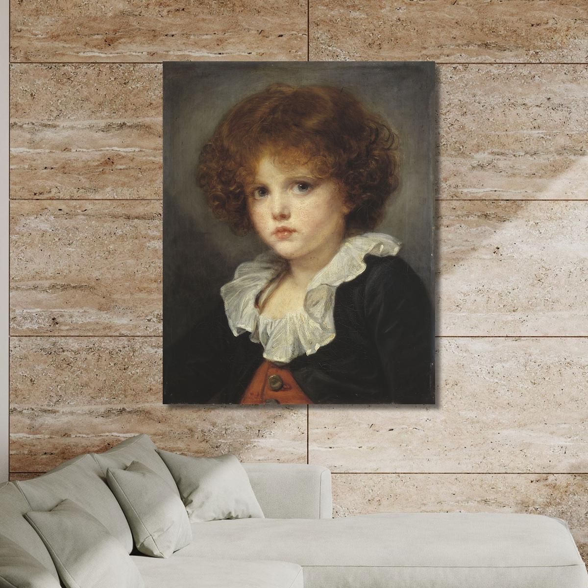 Little Boy In A Red Waistcoat Jean-Baptiste Greuze jbg38 canvas print 