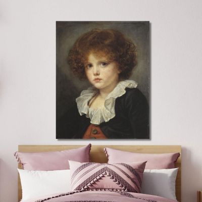 Little Boy In A Red Waistcoat Jean-Baptiste Greuze jbg38 canvas print 