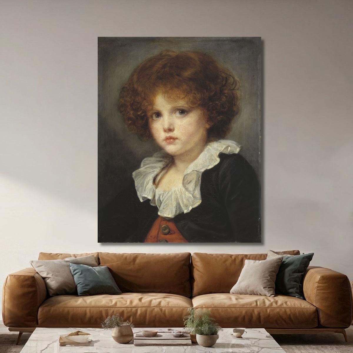 Little Boy In A Red Waistcoat Jean-Baptiste Greuze jbg38 canvas print 