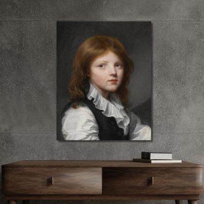 Portrait Of A Boy In A Black Waistcoat Turned To The Right Jean-Baptiste Greuze jbg42 canvas print 