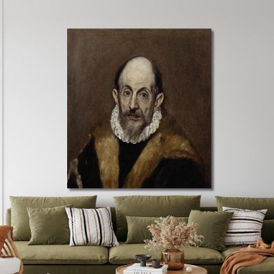 Portrait Of An Old Man El Greco (Domenikos Theotokopoulos) egr27 canvas print 