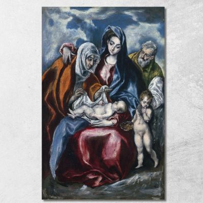 The Holy Family With Saint Anne And The Infant John The Baptist El Greco (Domenikos Theotokopoulos) egr61 canvas print 