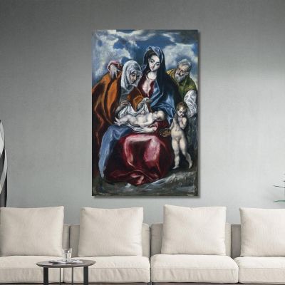 The Holy Family With Saint Anne And The Infant John The Baptist El Greco (Domenikos Theotokopoulos) egr61 canvas print 