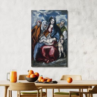 The Holy Family With Saint Anne And The Infant John The Baptist El Greco (Domenikos Theotokopoulos) egr61 canvas print 