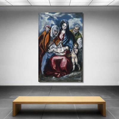 The Holy Family With Saint Anne And The Infant John The Baptist El Greco (Domenikos Theotokopoulos) egr61 canvas print 