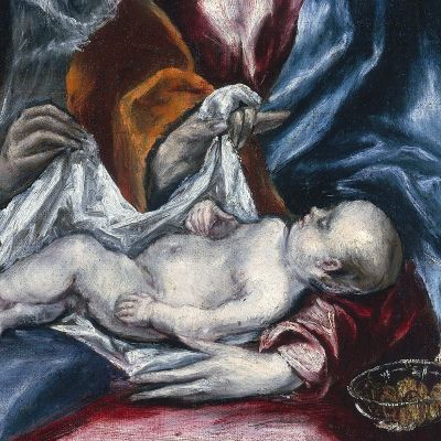 The Holy Family With Saint Anne And The Infant John The Baptist El Greco (Domenikos Theotokopoulos) egr61 canvas print