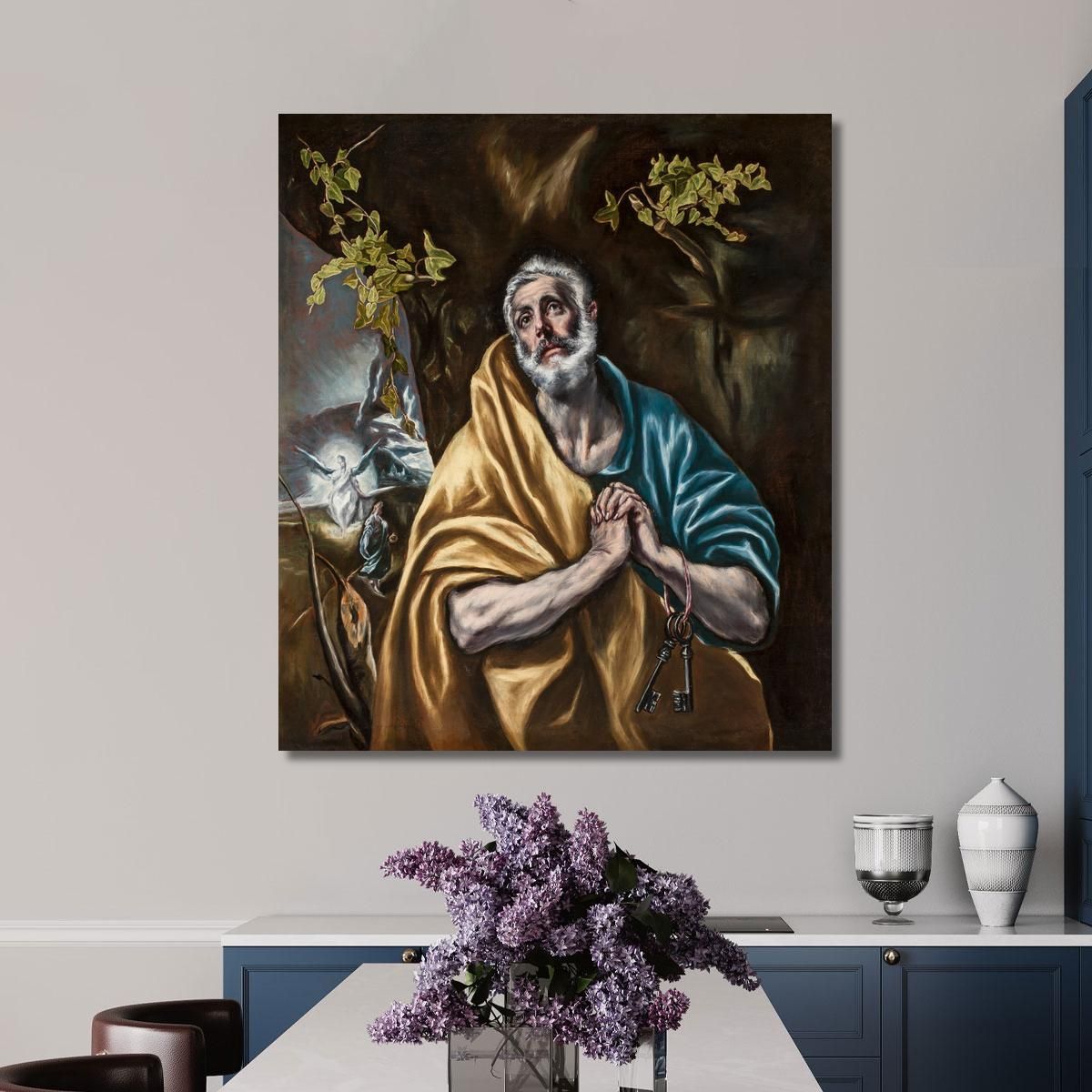 The Penitent Saint Peter El Greco (Domenikos Theotokopoulos) egr63 canvas print 