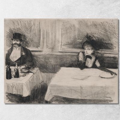 At The Restaurant Jean-Louis Forain jfr5 canvas print 