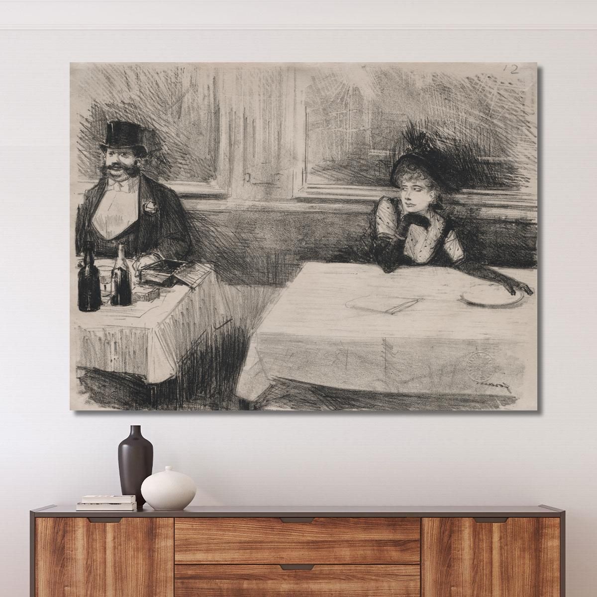 At The Restaurant Jean-Louis Forain jfr5 canvas print 