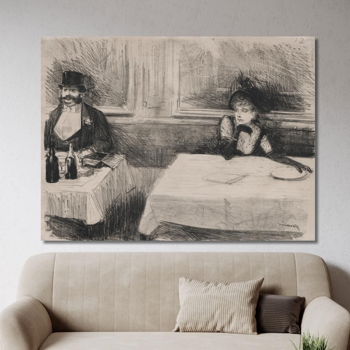 At The Restaurant Jean-Louis Forain jfr5 canvas print 