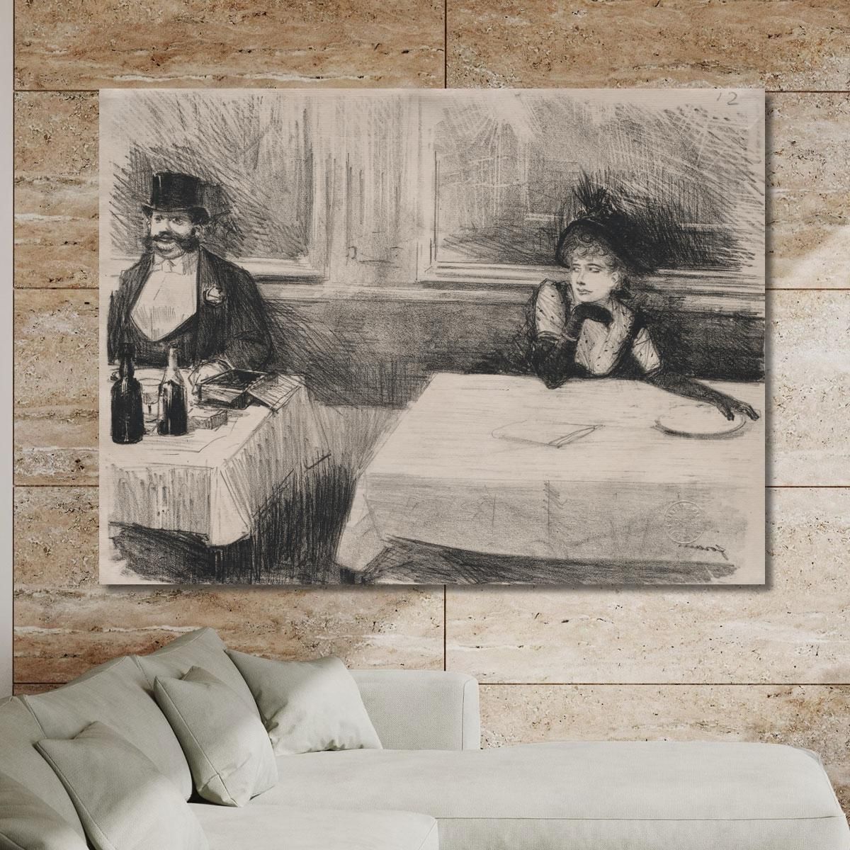 At The Restaurant Jean-Louis Forain jfr5 canvas print 