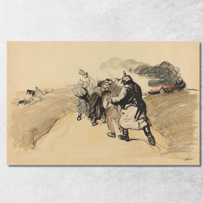 German Raid On A Village Jean-Louis Forain jfr27 canvas print 