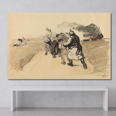 German Raid On A Village Jean-Louis Forain jfr27 canvas print 