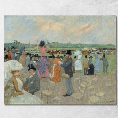 The Races At Longchamp Jean-Louis Forain jfr56 canvas print 