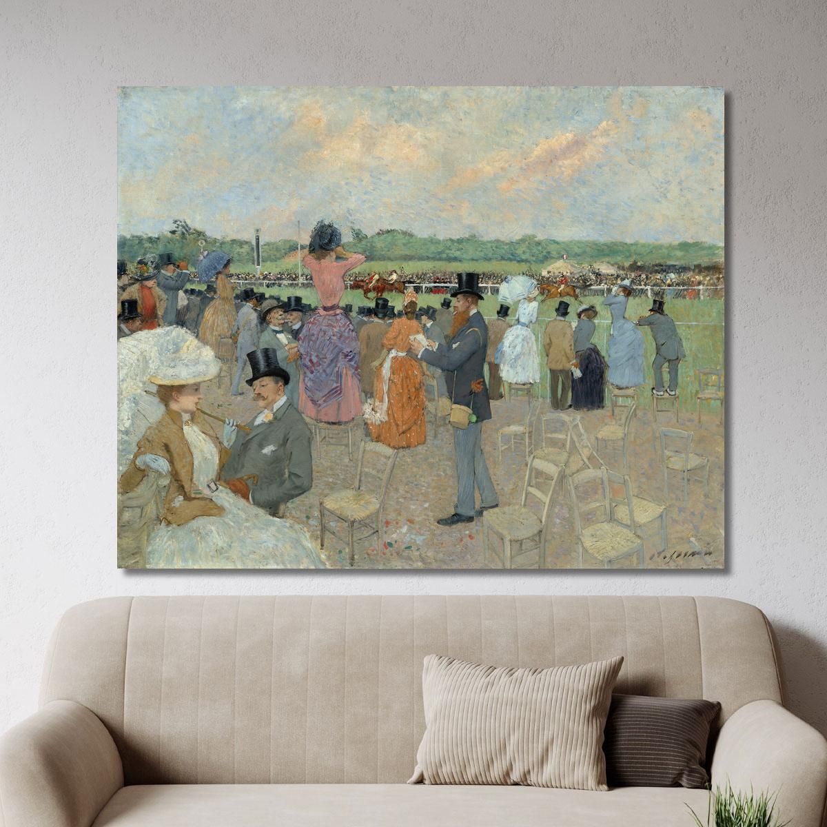 The Races At Longchamp Jean-Louis Forain jfr56 canvas print 