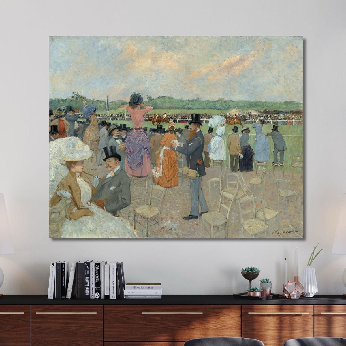 The Races At Longchamp Jean-Louis Forain jfr56 canvas print 