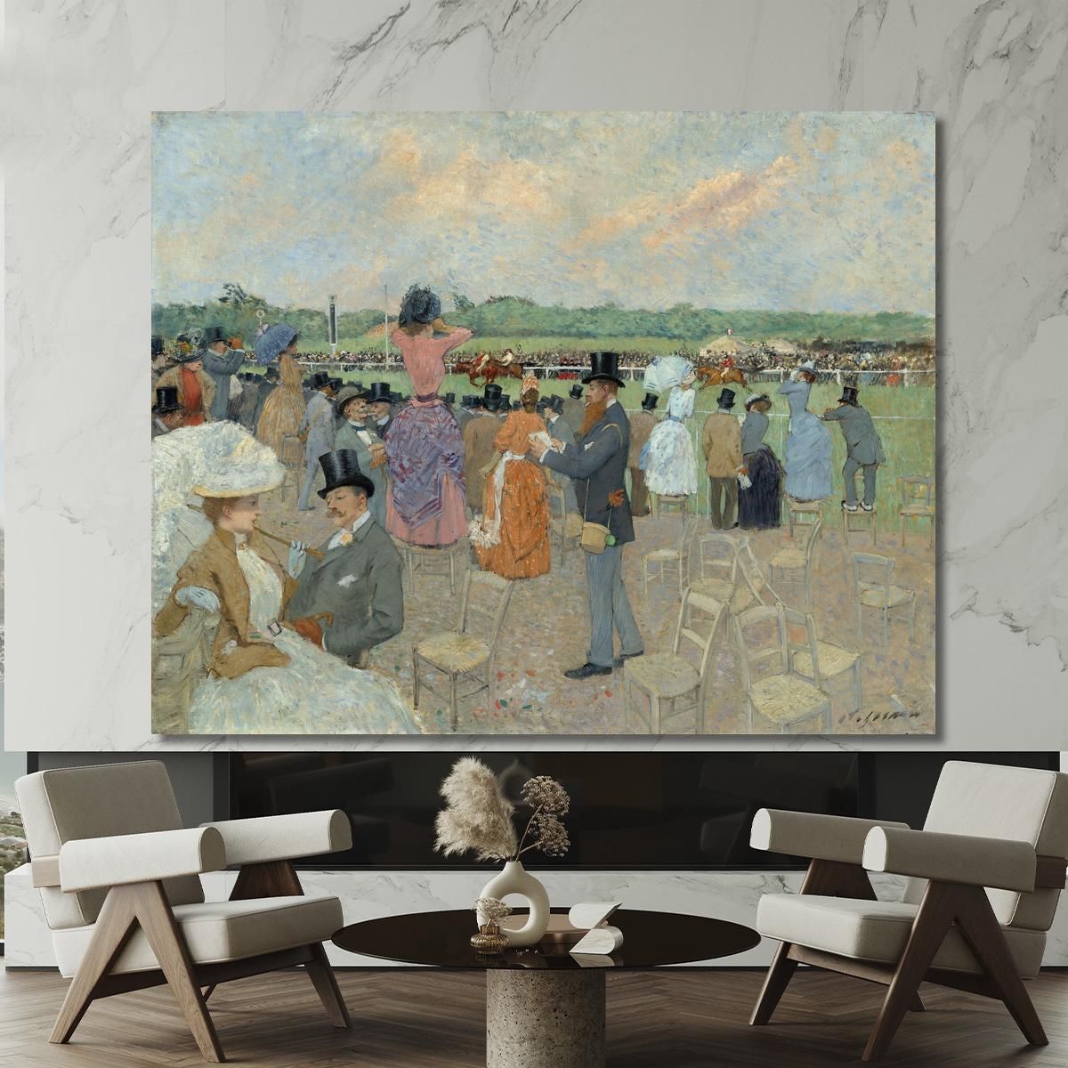 The Races At Longchamp Jean-Louis Forain jfr56 canvas print 