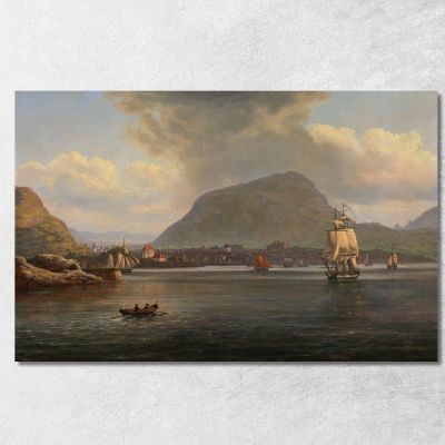 Bergen Seen From The Northern Inlet Johan Christian Dahl jcd4 canvas print 