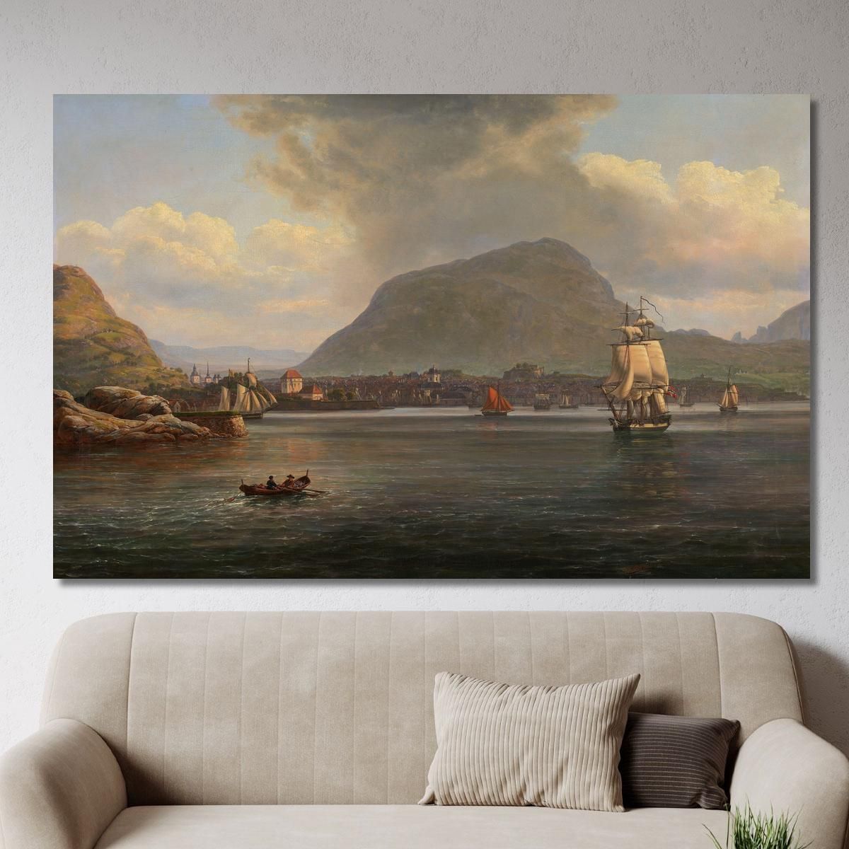 Bergen Seen From The Northern Inlet Johan Christian Dahl jcd4 canvas print 