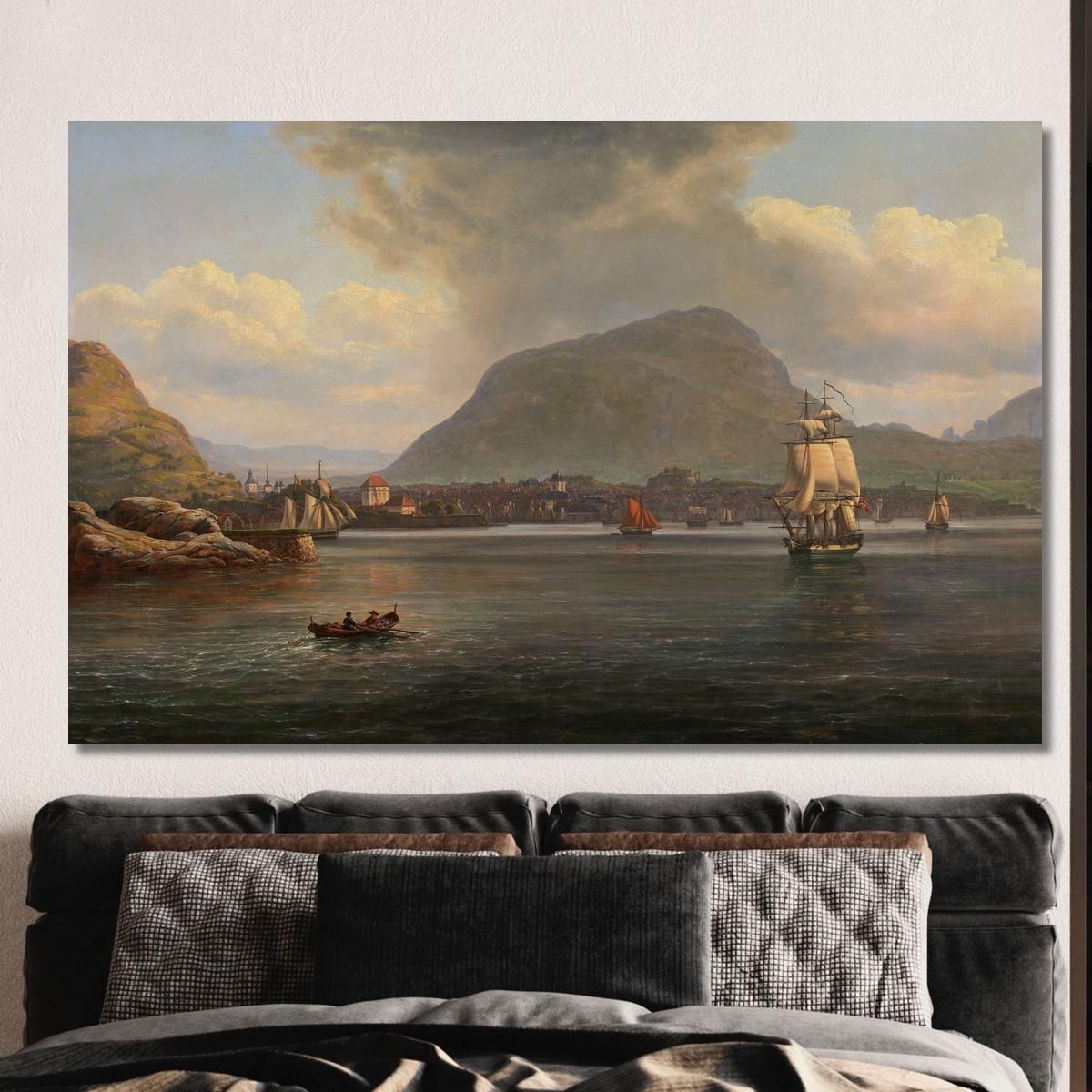 Bergen Seen From The Northern Inlet Johan Christian Dahl jcd4 canvas print 