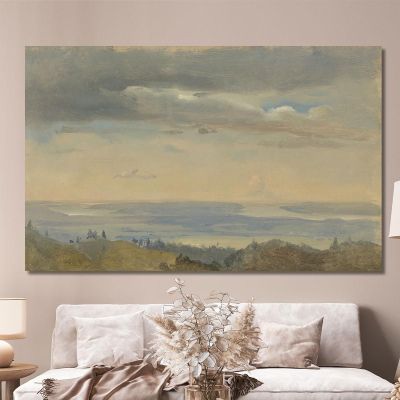 Cloud Study With River Landscape Johan Christian Dahl jcd7 canvas print 