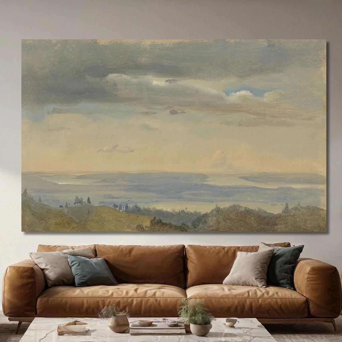 Cloud Study With River Landscape Johan Christian Dahl jcd7 canvas print 