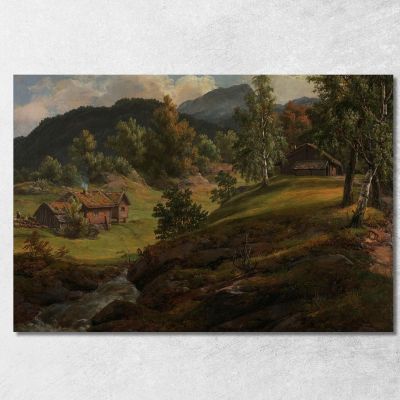 Farm At Lysekloster Johan Christian Dahl jcd17 canvas print 