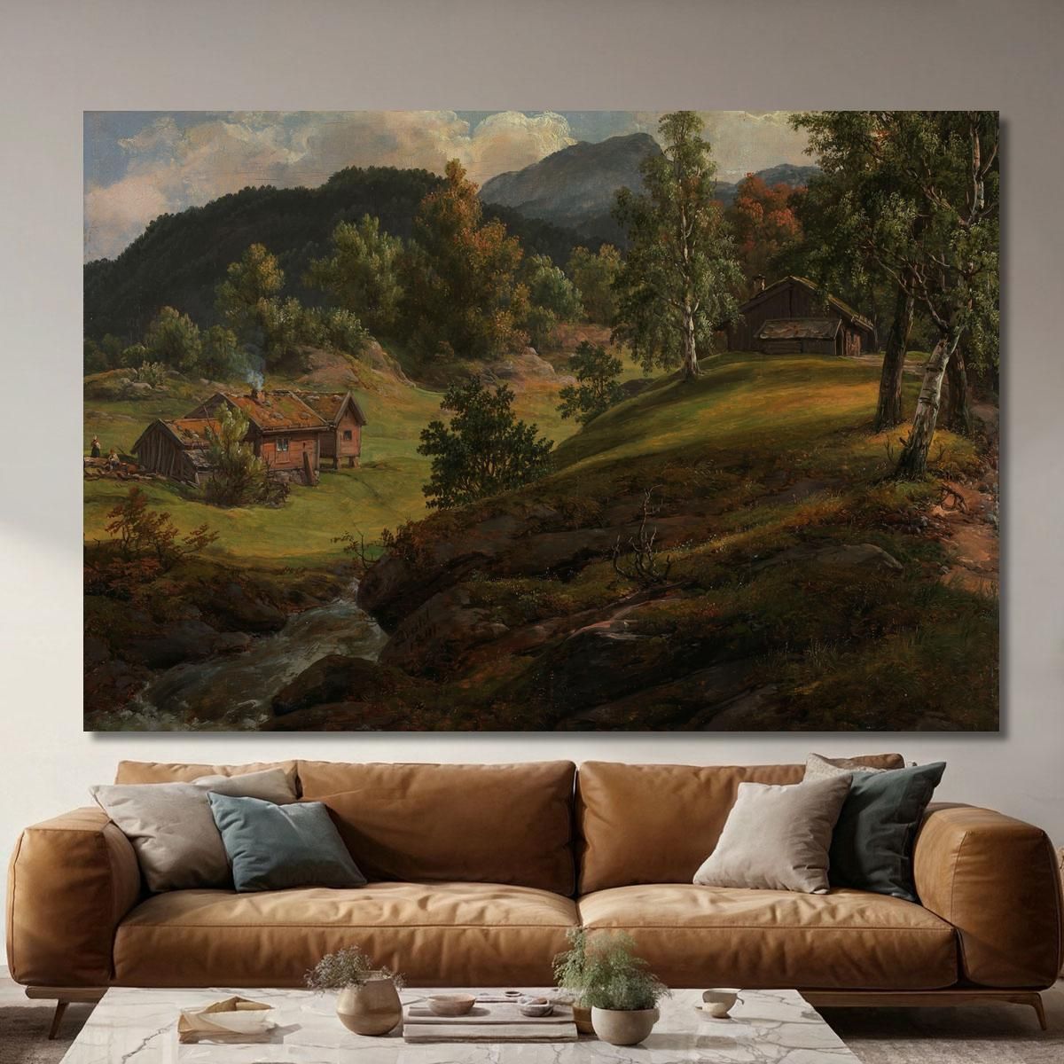 Farm At Lysekloster Johan Christian Dahl jcd17 canvas print 
