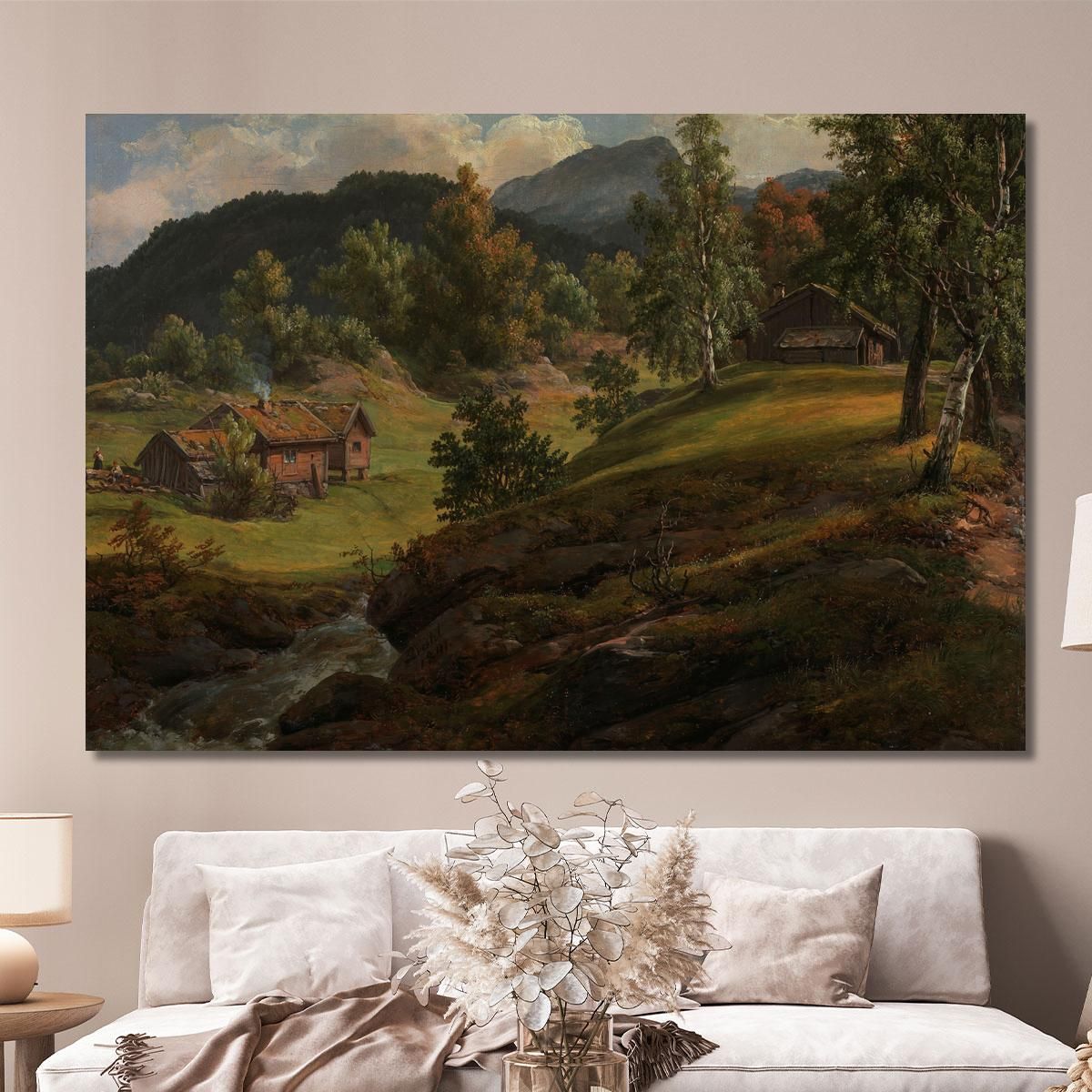 Farm At Lysekloster Johan Christian Dahl jcd17 canvas print 