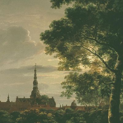 Frederiksborg Castle By Moonlight Johan Christian Dahl jcd21 canvas print