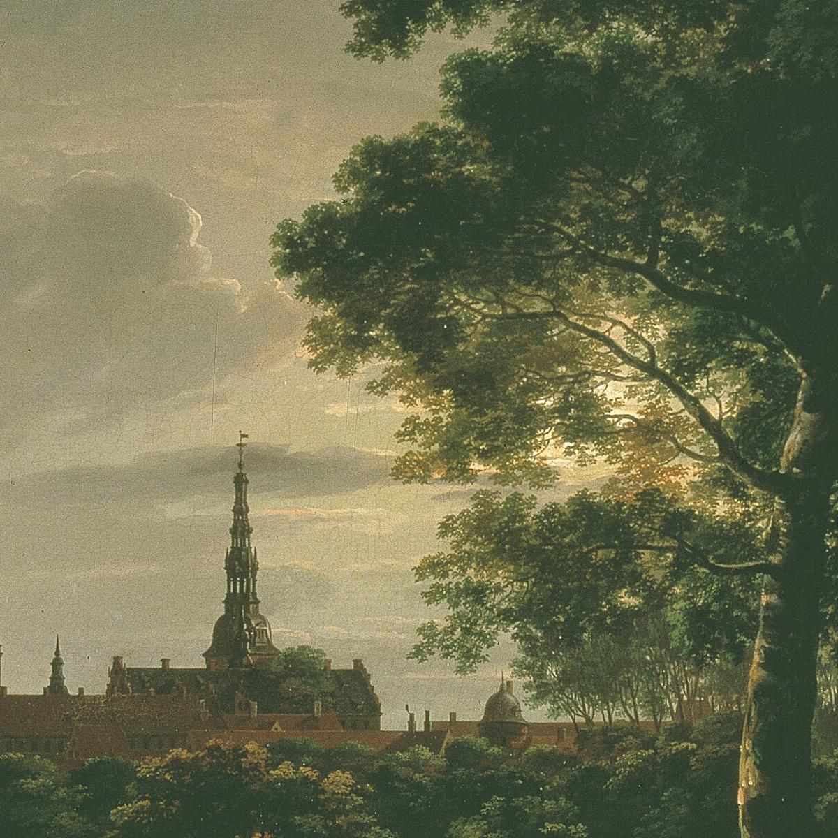 Frederiksborg Castle By Moonlight Johan Christian Dahl jcd21 canvas print