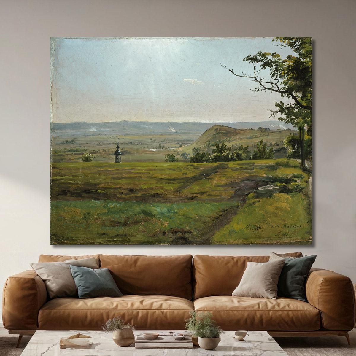 Green Fields Near Meissen Johan Christian Dahl jcd25 canvas print 