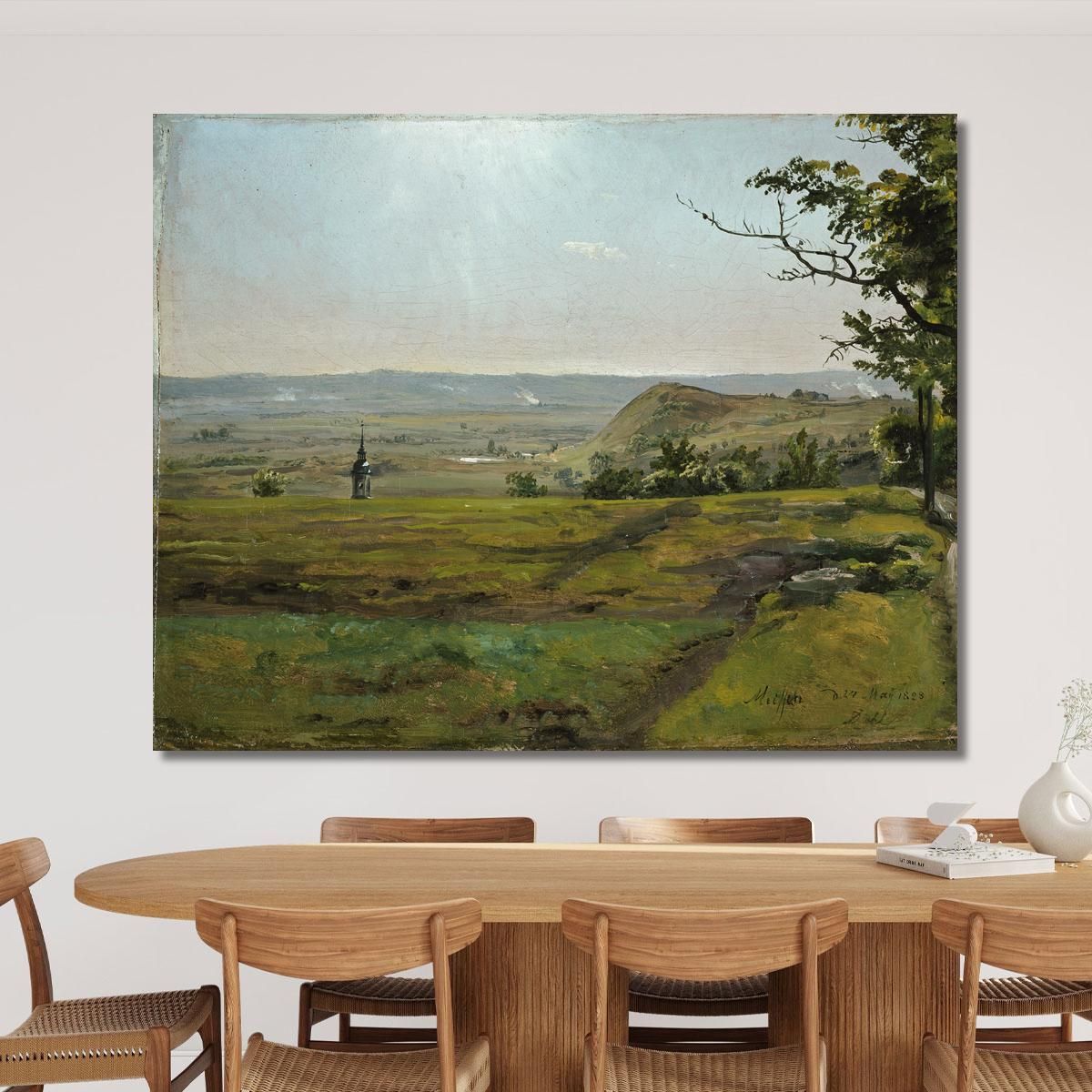 Green Fields Near Meissen Johan Christian Dahl jcd25 canvas print 