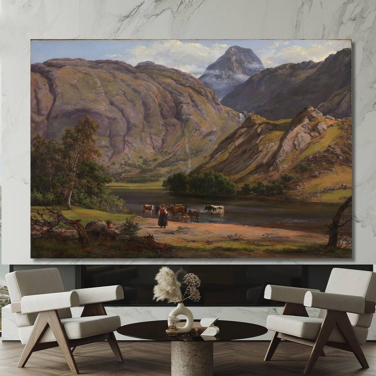 Isdalen At Svartediket Near Bergen Johan Christian Dahl jcd27 canvas print 