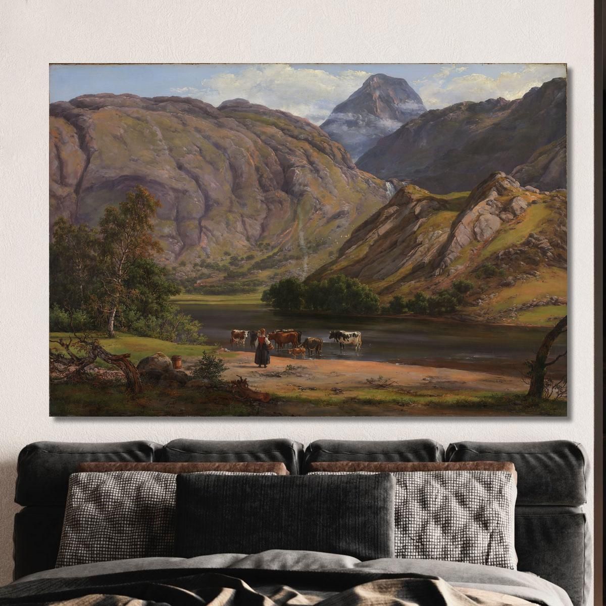 Isdalen At Svartediket Near Bergen Johan Christian Dahl jcd27 canvas print 